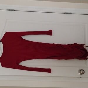 Long Sleeve Red Bodycon Dress